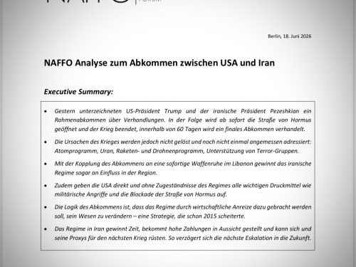 NAFFO Analyse zum Abkommen zwischen USA und Regime in Iran