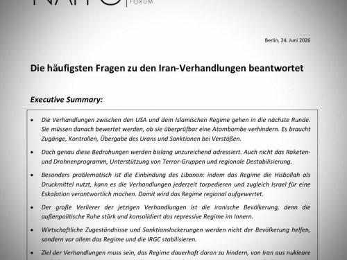 NAFFO Heads Up zu den Iran-Verhandlungen