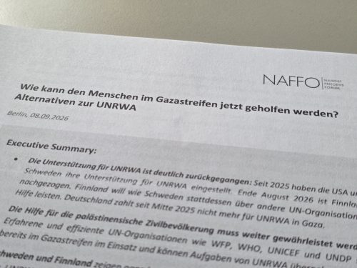 NAFFO Positionspapier: Alternativen zur UNRWA